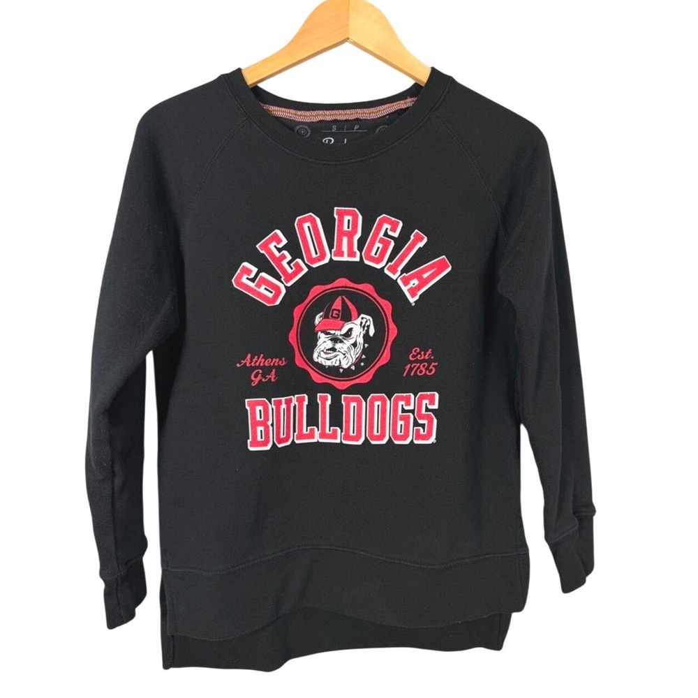 Pressbox Georgia Bulldogs Black Sweatshirt Women's Size S Crewneck Pullover